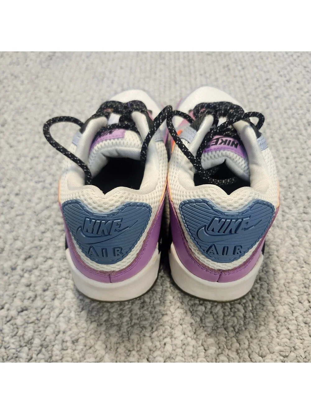 Nike Air Max 90 Carnival Sneakers in White Purple and Orange Size 7